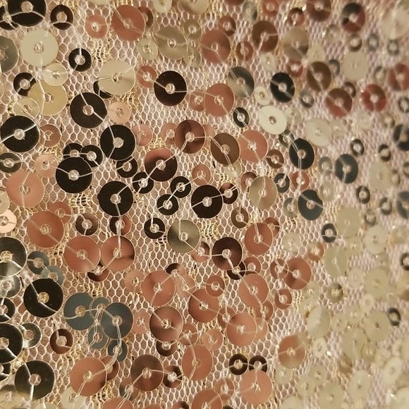 💕MARCHESA NOTTE💕 Glitter Ruffle Asymmetric Cocktail Dress ~ Champagne 4 NWT - Picture 8 of 11